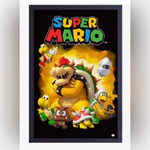 Nintendo Other - Super Mario Bowser & his Minions Framed wall poster Brand New
